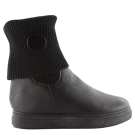 Botas con parte superior de lana negro NB30 Negro