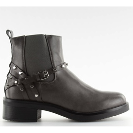 Botines Chelsea de mujer grises grises con tachuelas