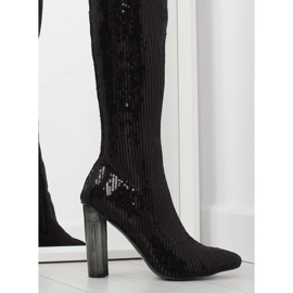 Botines de lentejuelas negros AE55P negro