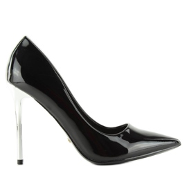Salón Plata Tacones negro NF03 Negro