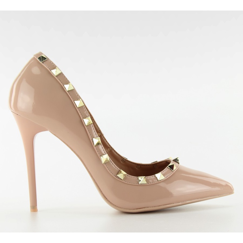 Zapatos de salón con tacón de aguja Valentina beige LL-76P Beige