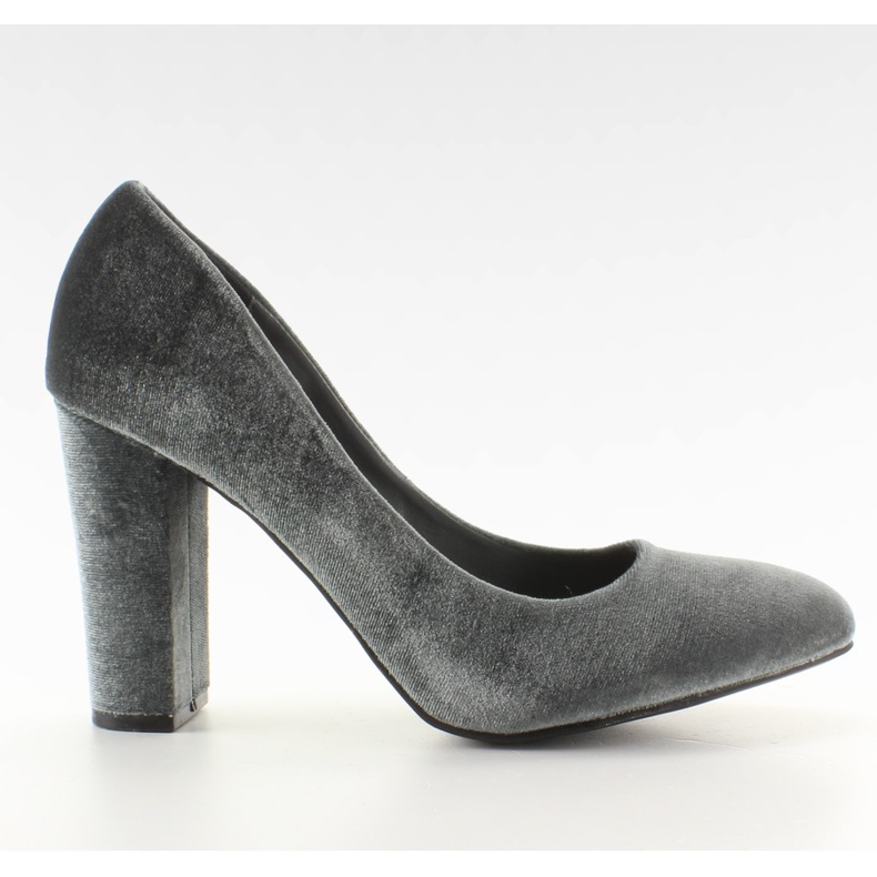 Bombas de terciopelo poste ancho LE018 Gris