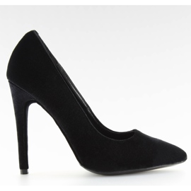 Bombas de terciopelo en un pasador negro LE013P Negro