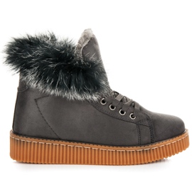 Botas Creepers Con Pelo gris Botas Creepers Con Pelo gris