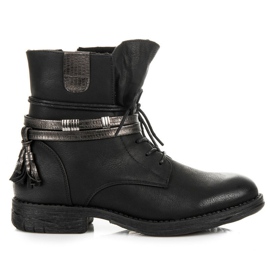 Queentina Botas negras abrochadas con cremallera negro