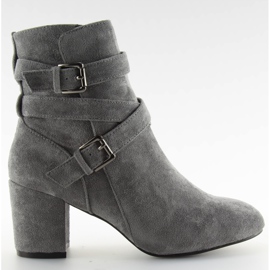 Botines grises tacón ancho CL62 gris