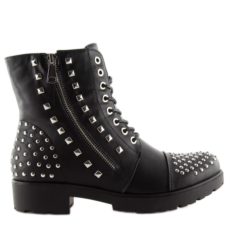 Negro Botas con tachuelas LY1622 negro