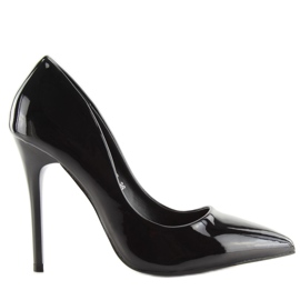 Zapatos de salón de mujer lacados en negro LL-89P Negro
