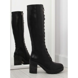 Botines negros con cordones AE80P negro