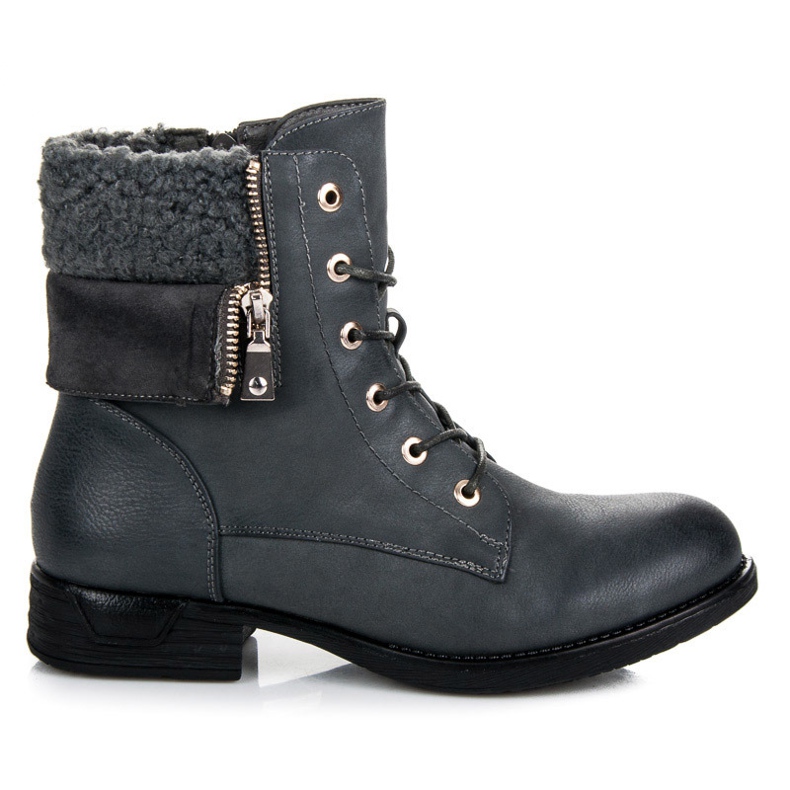 Queentina botas con cordones gris