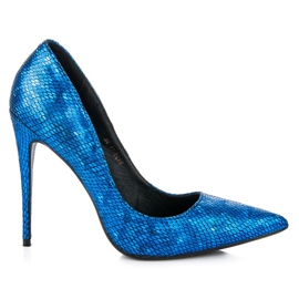 Vices Alfileres con estampado de serpiente azul