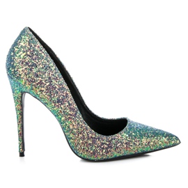 Zapatos de tacón con purpurina Vices verde