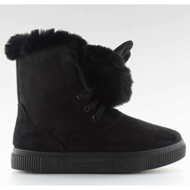 Botas de nieve con orejas negras DD38 negras negro