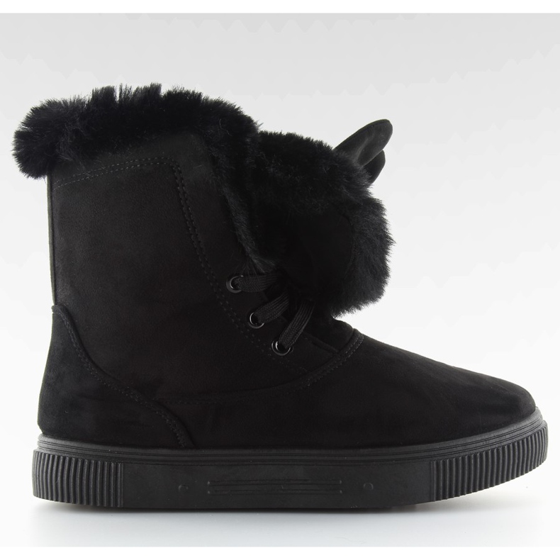 Botas de nieve con orejas negras DD38 negras negro