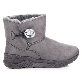 Anesia Paris Botas de nieve abrochadas con un botón. gris