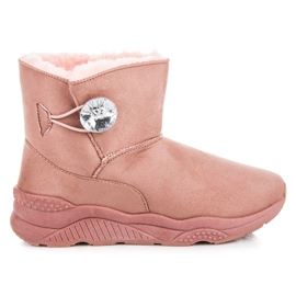 Anesia Paris Botas de nieve abrochadas con un botón. rosa