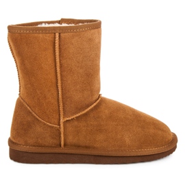 Coco Perla Botas de nieve de piel para mujer marrón multicolor