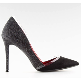 Tacones brocado negro 5127 negro gris