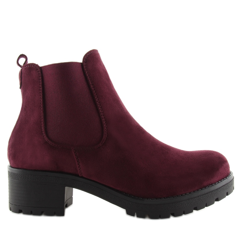 Botines Chelsea Tacones Altos Burdeos B05 rojo multicolor