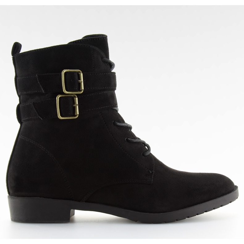 Botas con cordones ante negro H7187 negro