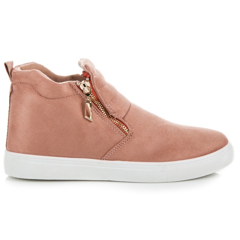 Zapatillas de gamuza sin cordones rosado