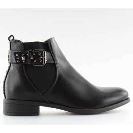 Botines Chelsea negros con tachuelas negras C532 negro