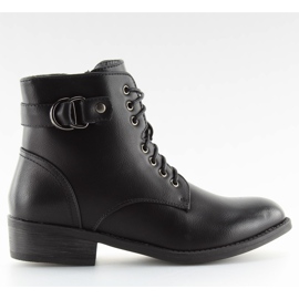 Botines negros con cordones B0-165 negro