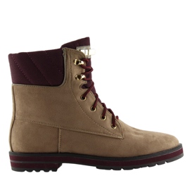 Botas con cordones beige 1539 Caqui
