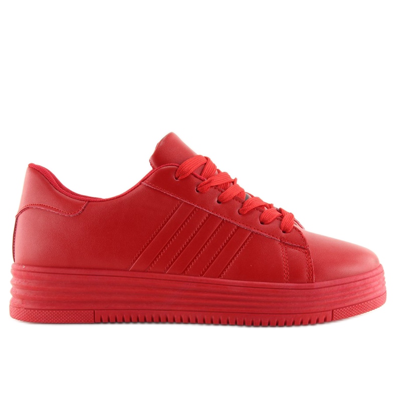 Zapatillas rojas en suela alta rojo
