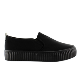 Slip-on en suela alta acanalada negro