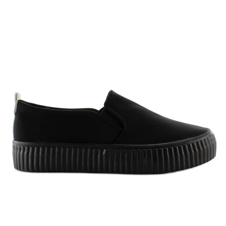 Slip-on en suela alta acanalada negro