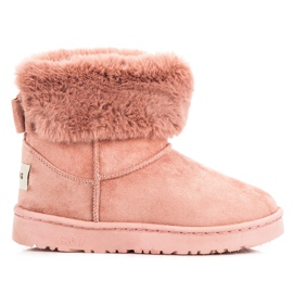 Bella Paris Botas de nieve con lazo rosa