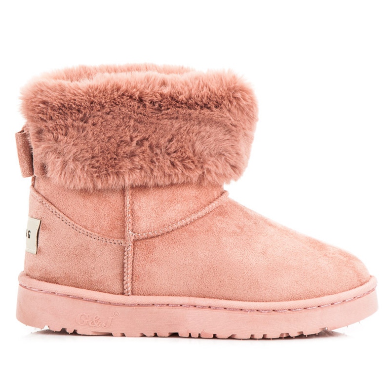 Bella Paris Botas de nieve con lazo rosado