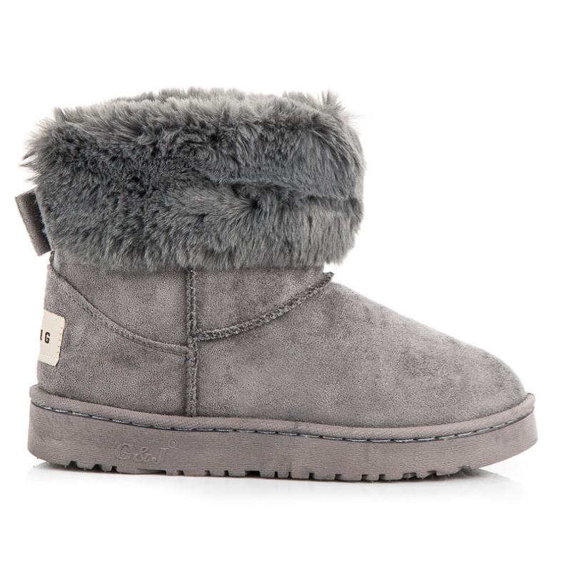 Bella Paris Botas de nieve con lazo gris