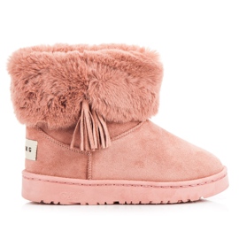 Bella Paris Mukluki con flecos rosado