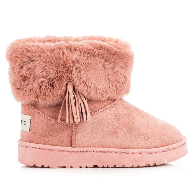 Bella Paris Mukluki con flecos rosado