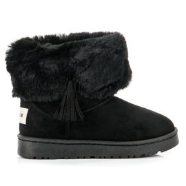 Bella Paris Mukluki con flecos negro