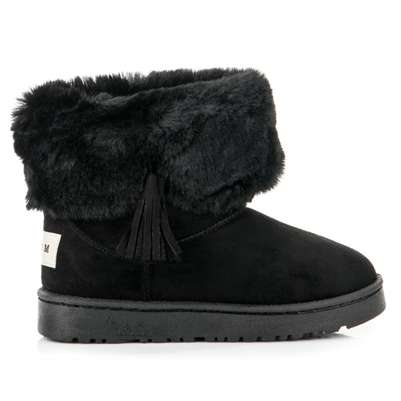 Bella Paris Mukluki con flecos negro