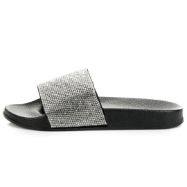 Queen Vivi Pantuflas con Cristales negro