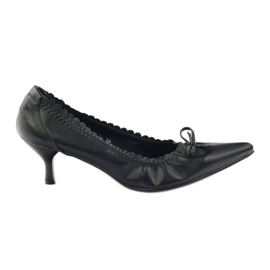 Zapatos de salón con inserto de piel Christine negro