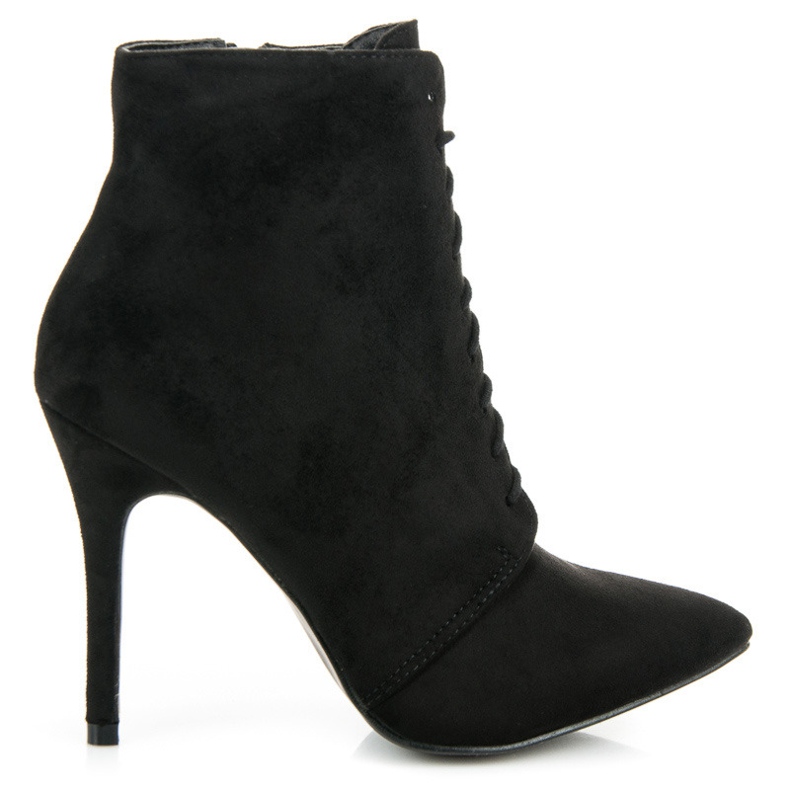 Cm Paris Botines atados en un tacón alto negro Cm Paris Botines atados en un tacón alto negro