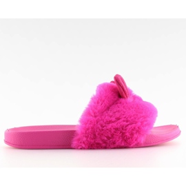 Babuchas pelo orejas fucsia fucsia rosado Babuchas pelo orejas fucsia fucsia rosado