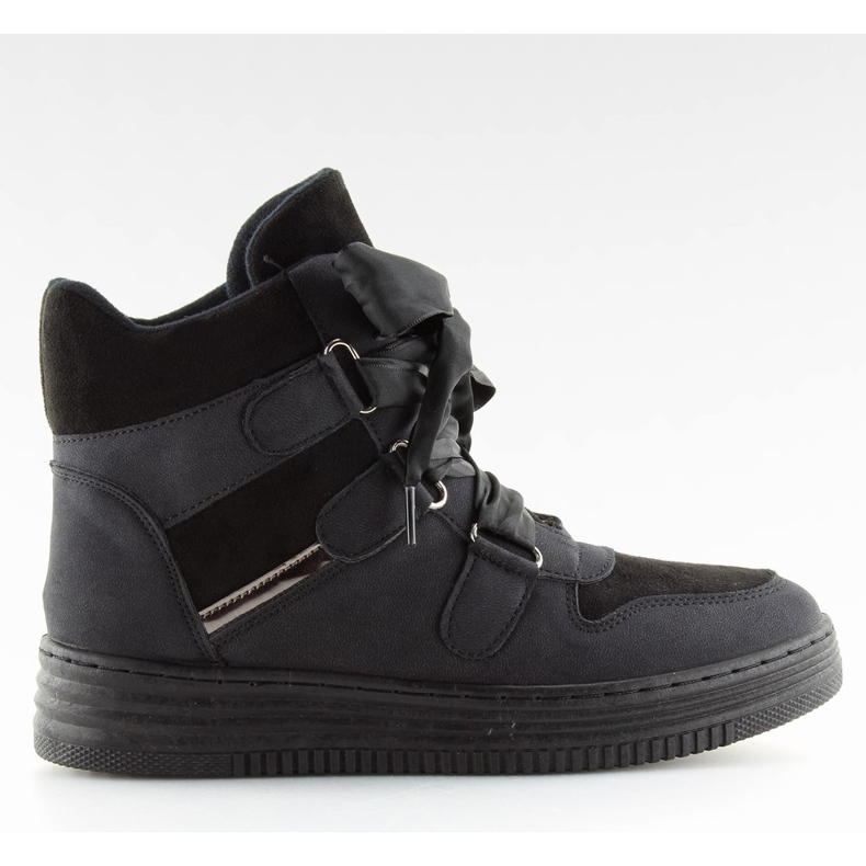 Zapatillas negras de tobillo negro AB-15