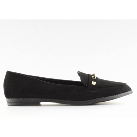 Mocasines de mujer con tachuelas negras negras. negro