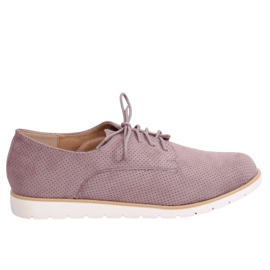Mocasines mujer cordones violeta T297 Morado púrpura