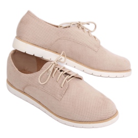 Mocasines mujer cordones beige T297 Beige