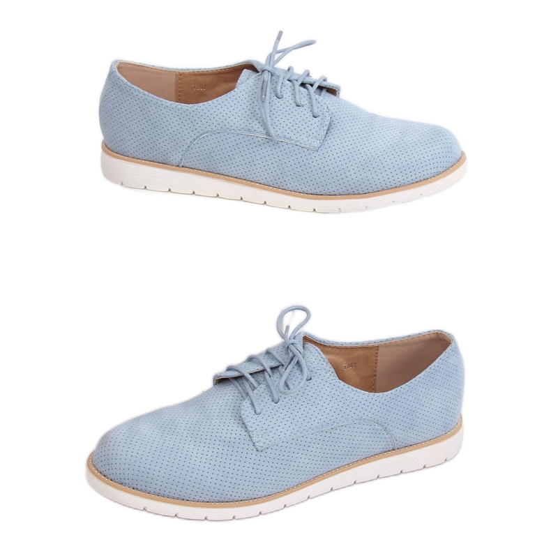 Mocasines de mujer azul con cordones T297 Azul