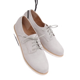 Gris Mocasines mujer con cordones T297 Gris