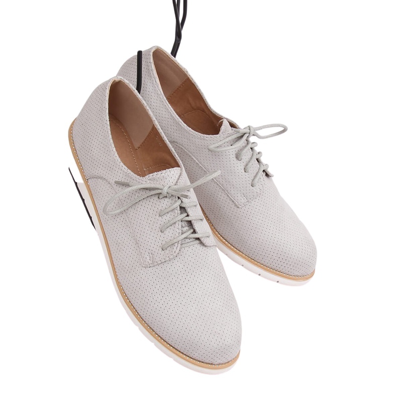 Gris Mocasines mujer con cordones T297 Gris