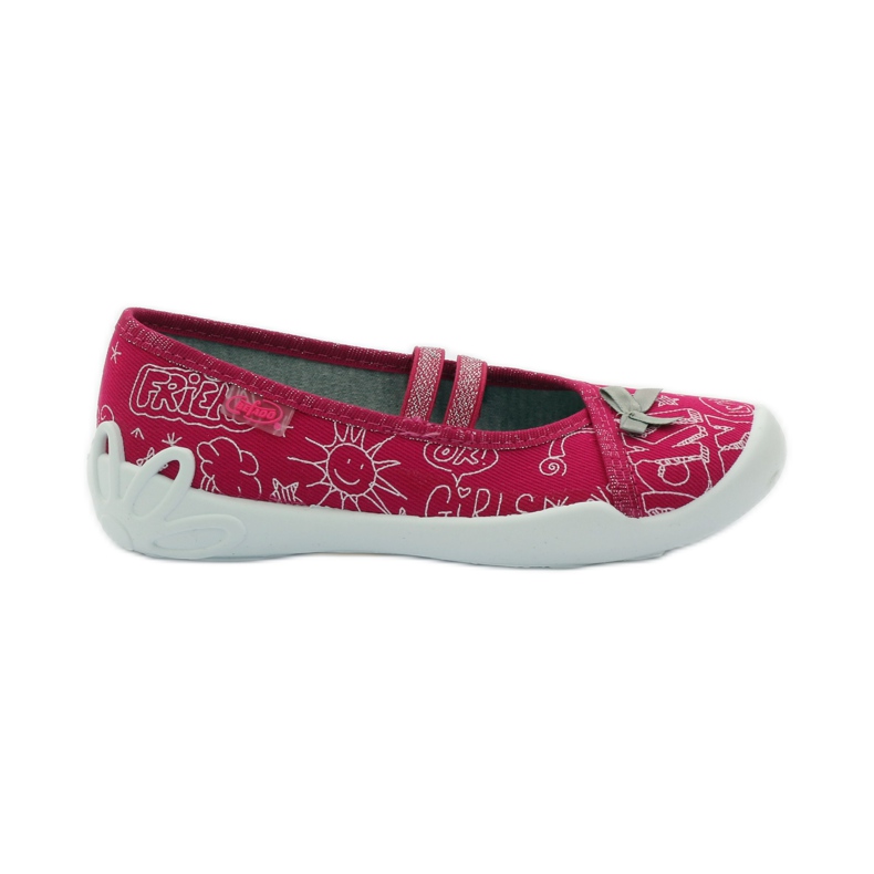 Befado zapatos infantiles bailarinas babuchas 116x236 rosado blanco
